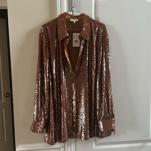 Lafayette 148 NY Sequin 1x Blouse